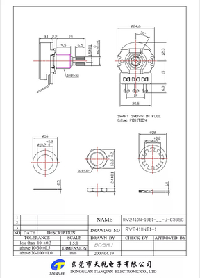 B500K-E-Gitarren-Töpfe 24mm Bass Guitar Potenziometers