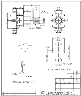 11mm Drehgeber Ec11 360 Grad-Sprecher-Audioauto
